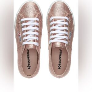 Superga Metallic Pink glitter platform Sneakers size‎ 9
